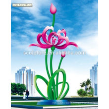 Large Modern Stainless Steel Sculpture-Lotus